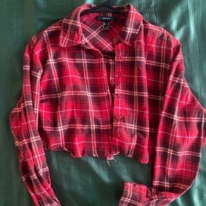Forever 21 Red Plaid Button-Up Shirt